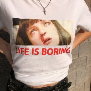 💌Life Is Boring Pulp Fiction Tee💌